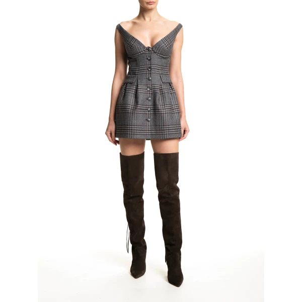 Maria Lucia Hohan Yoko Mini Dress in Check | Mini Dresses | Luxury Shoes 