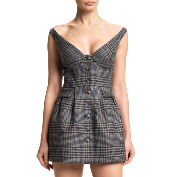 Maria Lucia Hohan Yoko Mini Dress in Check | Mini Dresses | Luxury Shoes 