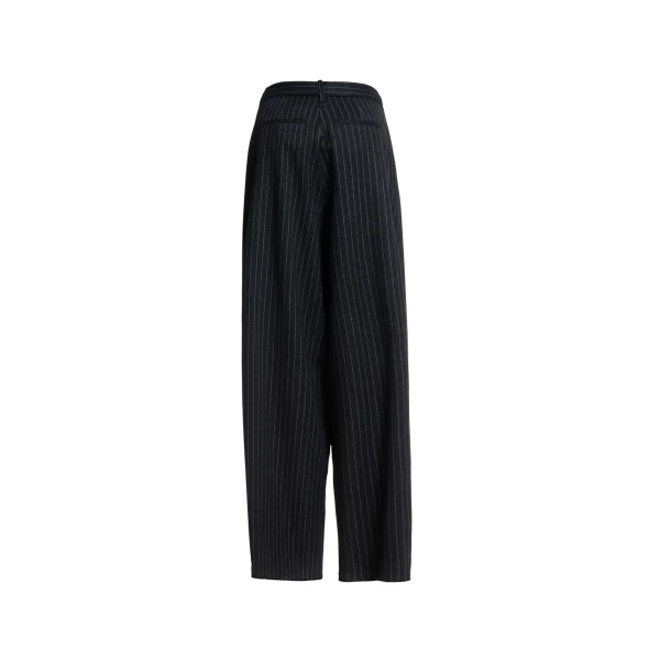 Maria Lucia Hohan Yuki Wide-Leg Pants in Grey Pinstripe | Wide leg pants | Luxury Shoes 