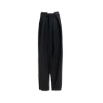 Maria Lucia Hohan Yuki Wide-Leg Pants in Grey Pinstripe | Wide leg pants | Luxury Shoes 