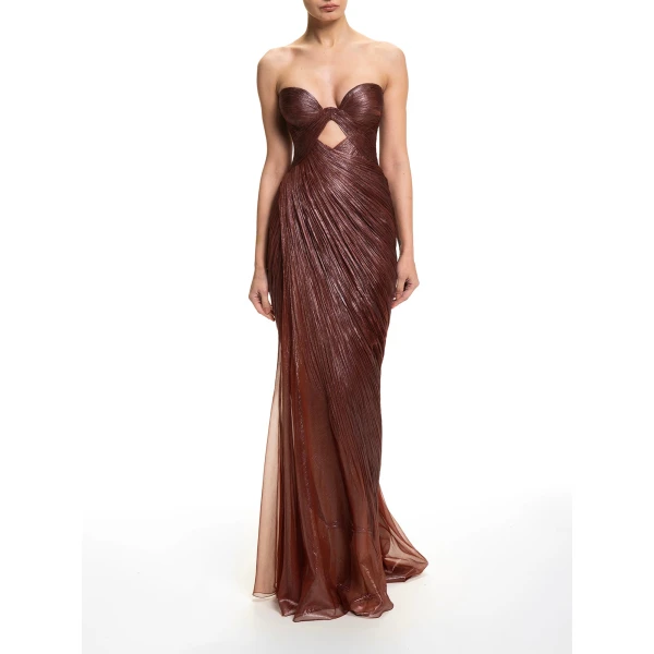 Maria Lucia Hohan Zephyra Gown in Truffle | Evening Gowns | Luxury Shoes 