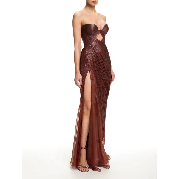 Maria Lucia Hohan Zephyra Gown in Truffle | Evening Gowns | Luxury Shoes 