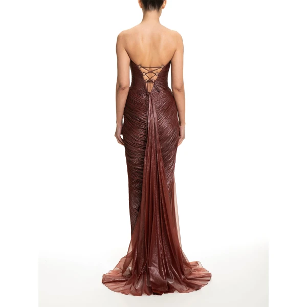 Maria Lucia Hohan Zephyra Gown in Truffle | Evening Gowns | Luxury Shoes 