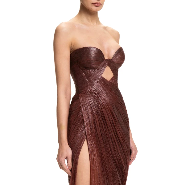 Maria Lucia Hohan Zephyra Gown in Truffle | Evening Gowns | Luxury Shoes 