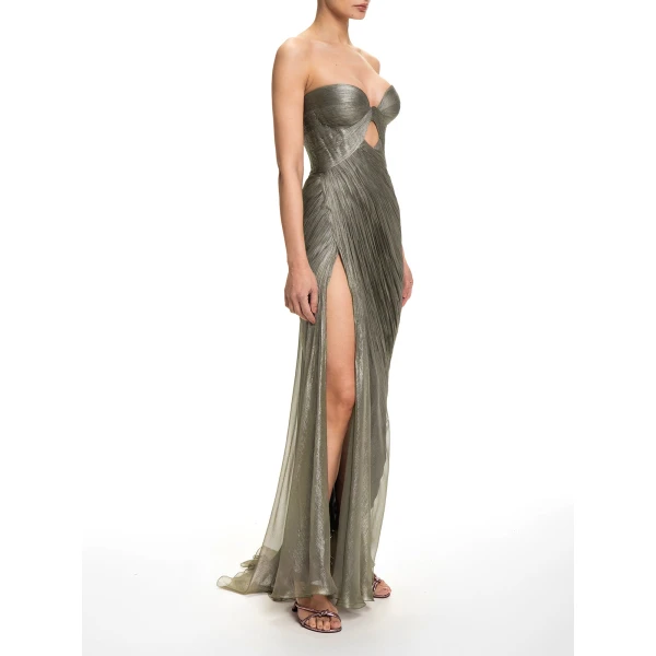 Maria Lucia Hohan Zephyra Gown in Woodsmoke | Evening Gowns | Luxury Shoes 