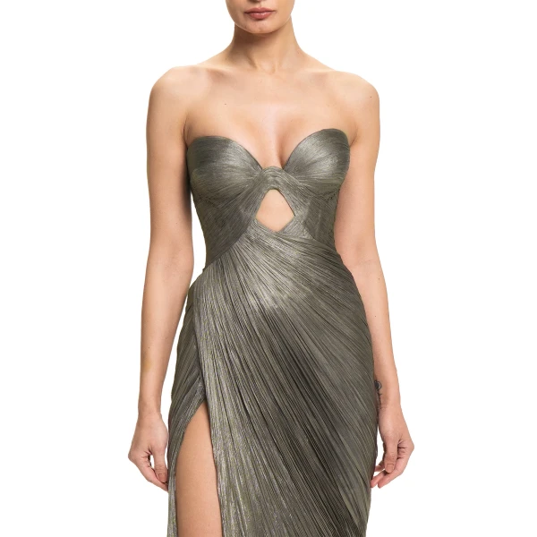 Maria Lucia Hohan Zephyra Gown in Woodsmoke | Evening Gowns | Luxury Shoes 