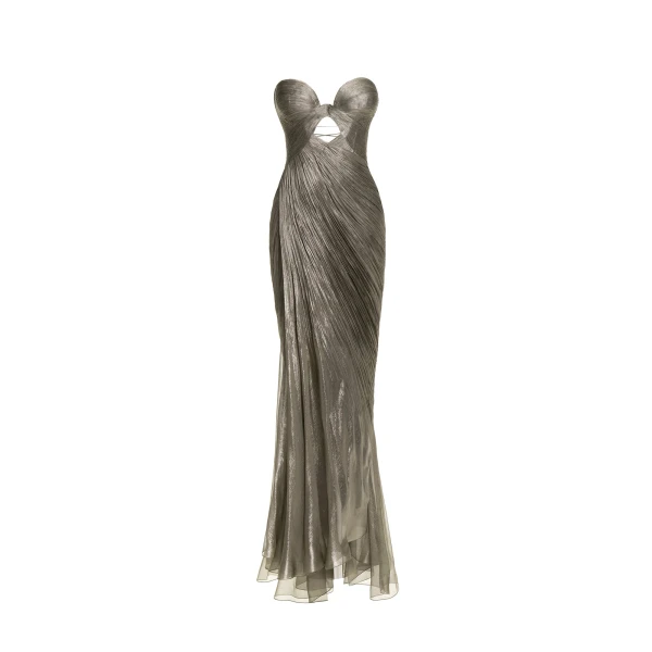 Maria Lucia Hohan Zephyra Gown in Woodsmoke | Evening Gowns | Luxury Shoes 