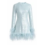 Markarian Althea Sequin and Feather Mini Dress | Mini Dresses | Luxury Shoes 