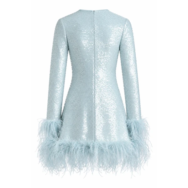 Markarian Althea Sequin and Feather Mini Dress, view 3 | Mini Dresses | Luxury Shoes 