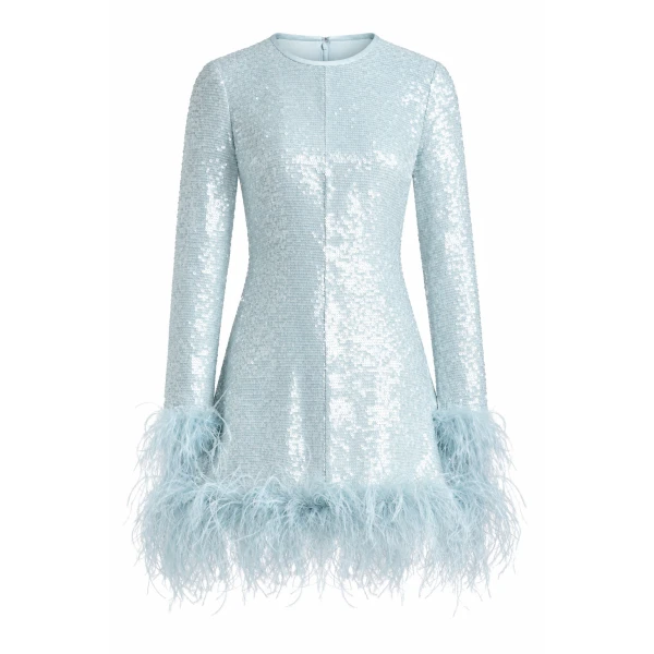 Althea Sequin and Feather Mini Dress