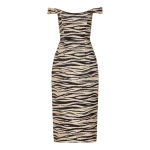Markarian Amina Zebra-Striped Midi Dress | Midi Dresses | Luxury Shoes 