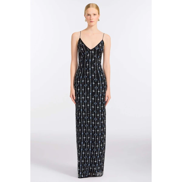Markarian Aziza Beaded Slip Gown, view 2 | Evening Gowns | Luxury Shoes 
