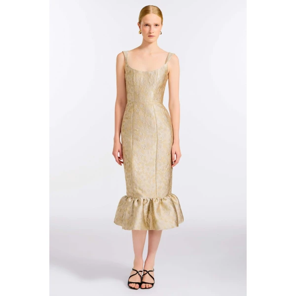 Markarian Ginevra Silver Midi Dress, view 2 | Midi Dresses | Luxury Shoes 