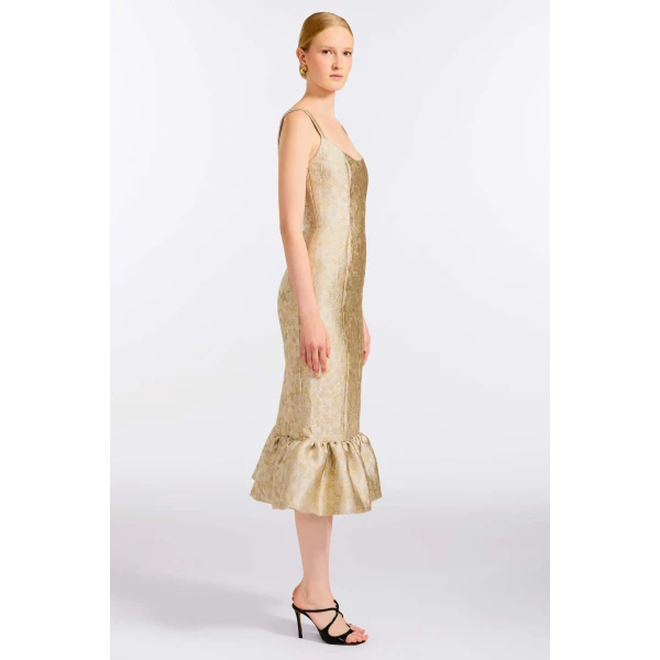 Markarian Ginevra Silver Midi Dress, view 3 | Midi Dresses | Luxury Shoes 