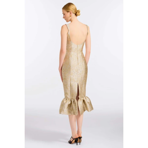 Markarian Ginevra Silver Midi Dress, view 4 | Midi Dresses | Luxury Shoes 