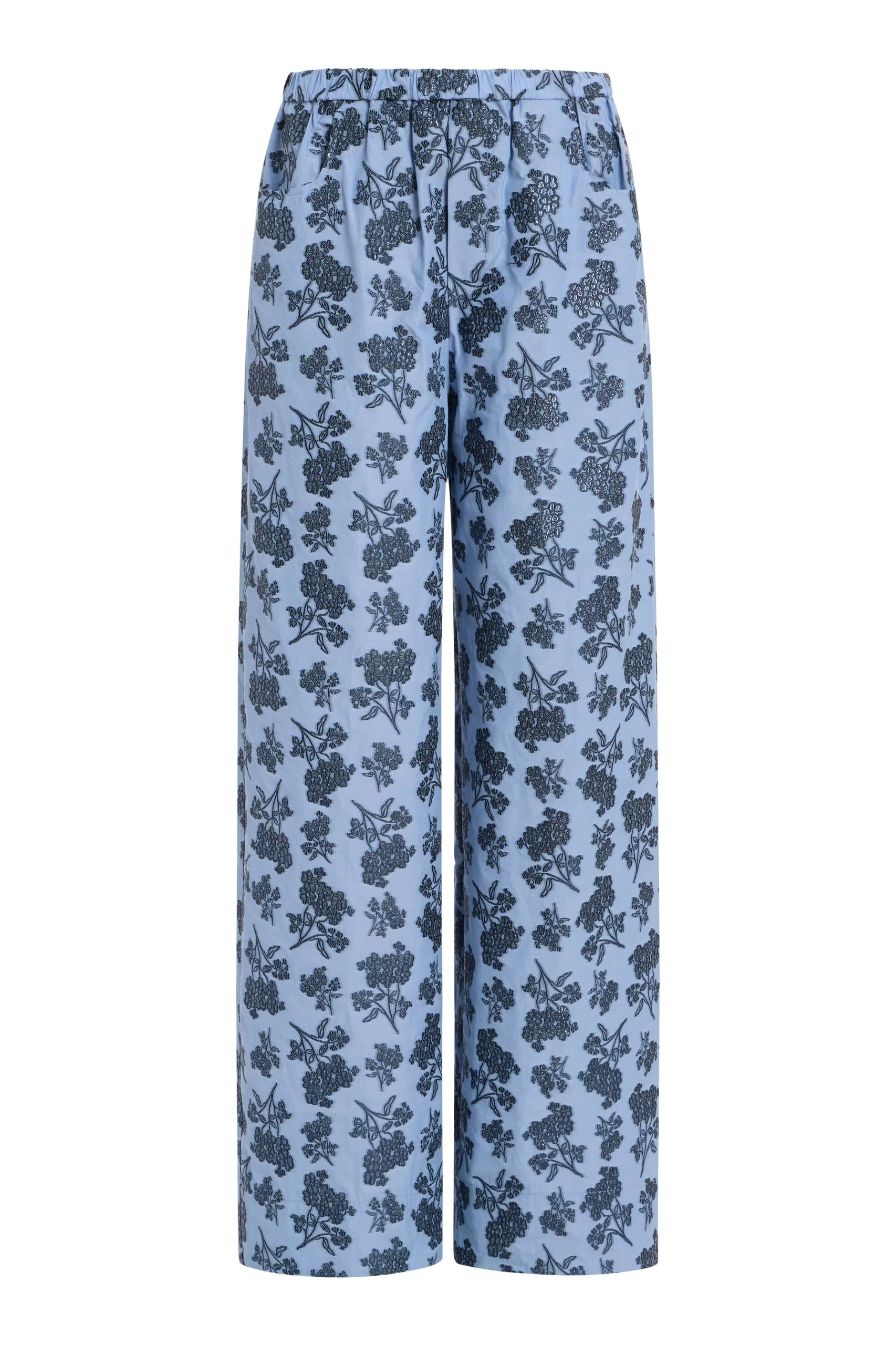 Markarian Ila Navy Bouquet Trouser Markarian Ila Navy Bouquet Trouser | Wide leg pants | Luxury Shoes