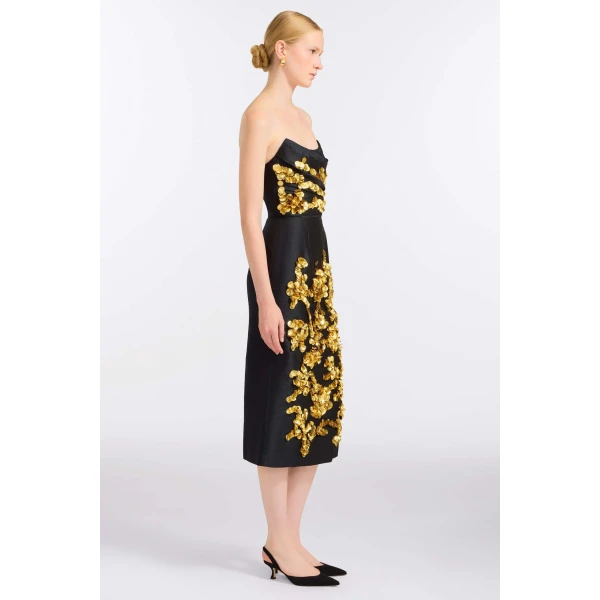 Markarian Lily Sequin Embellished Drape Top, view 3 | Sleeveless | Luxury Shoes 
