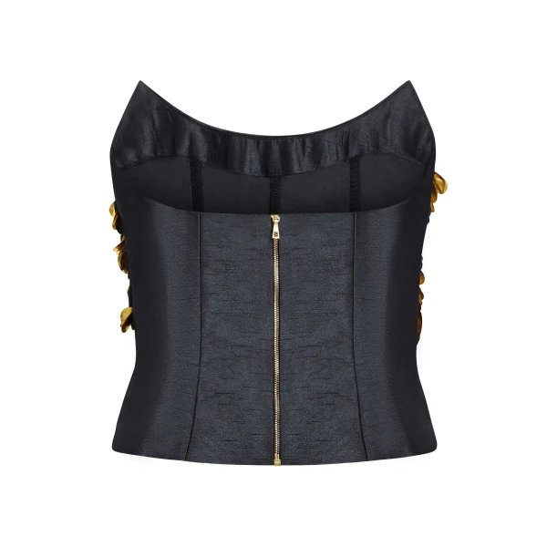 Markarian Lily Sequin Embellished Drape Top, view 5 | Sleeveless | Luxury Shoes 