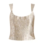 Markarian Maisie Silver Corset Top | Sleeveless | Luxury Shoes 