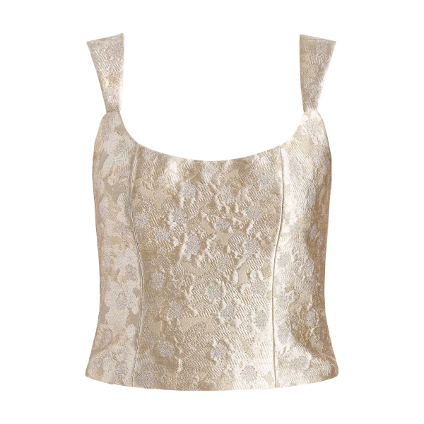Maisie Silver Corset Top