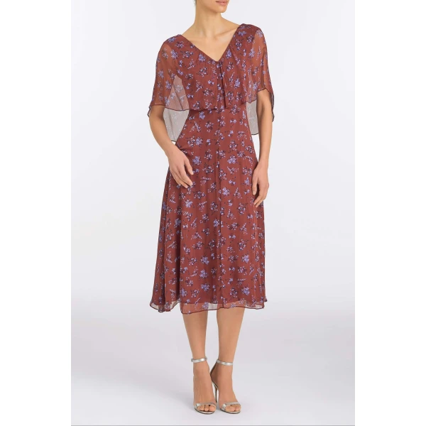 Markarian Marina Maroon Midi Dress, view 2 | Midi Dresses | Luxury Shoes 