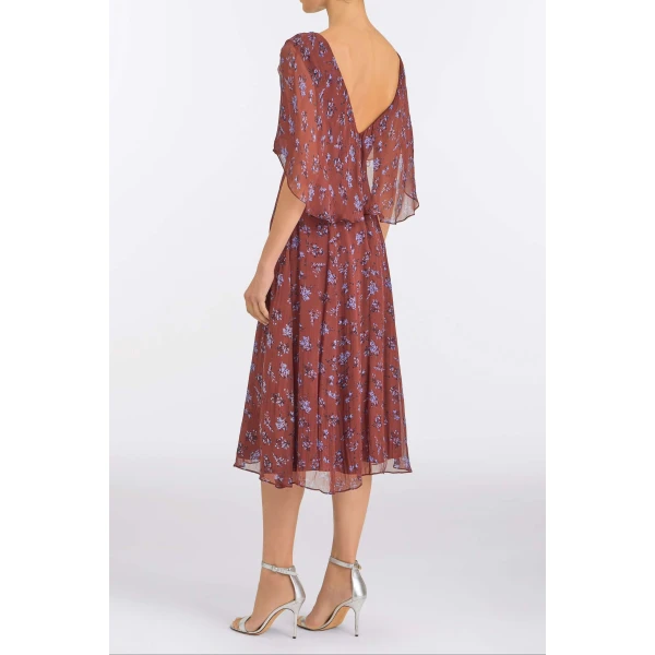 Markarian Marina Maroon Midi Dress, view 4 | Midi Dresses | Luxury Shoes 