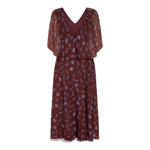 Markarian Marina Maroon Midi Dress, view 5 | Midi Dresses | Luxury Shoes 