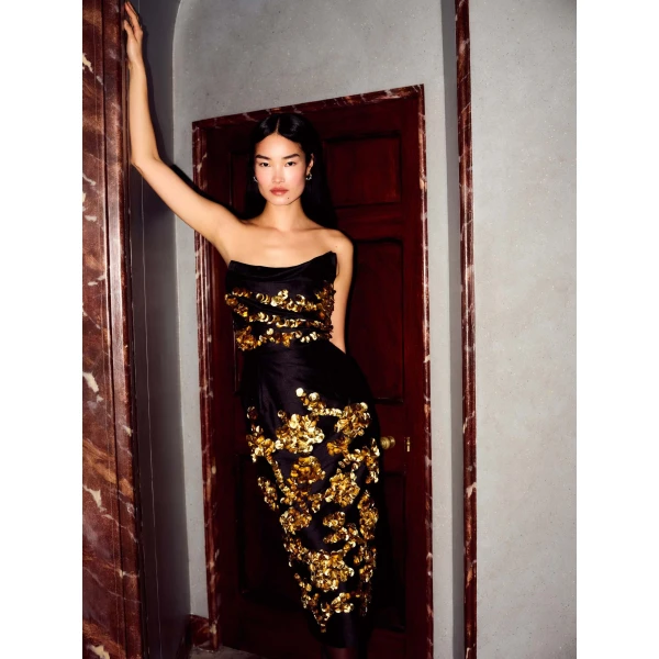 Markarian Mirage Sequin Embellished Midi Skirt, view 6 | Midi Skirts | Luxury Shoes 