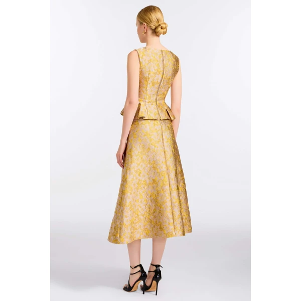 Markarian Pia Gold Midi Skirt, view 4 | Midi Skirts | Luxury Shoes 
