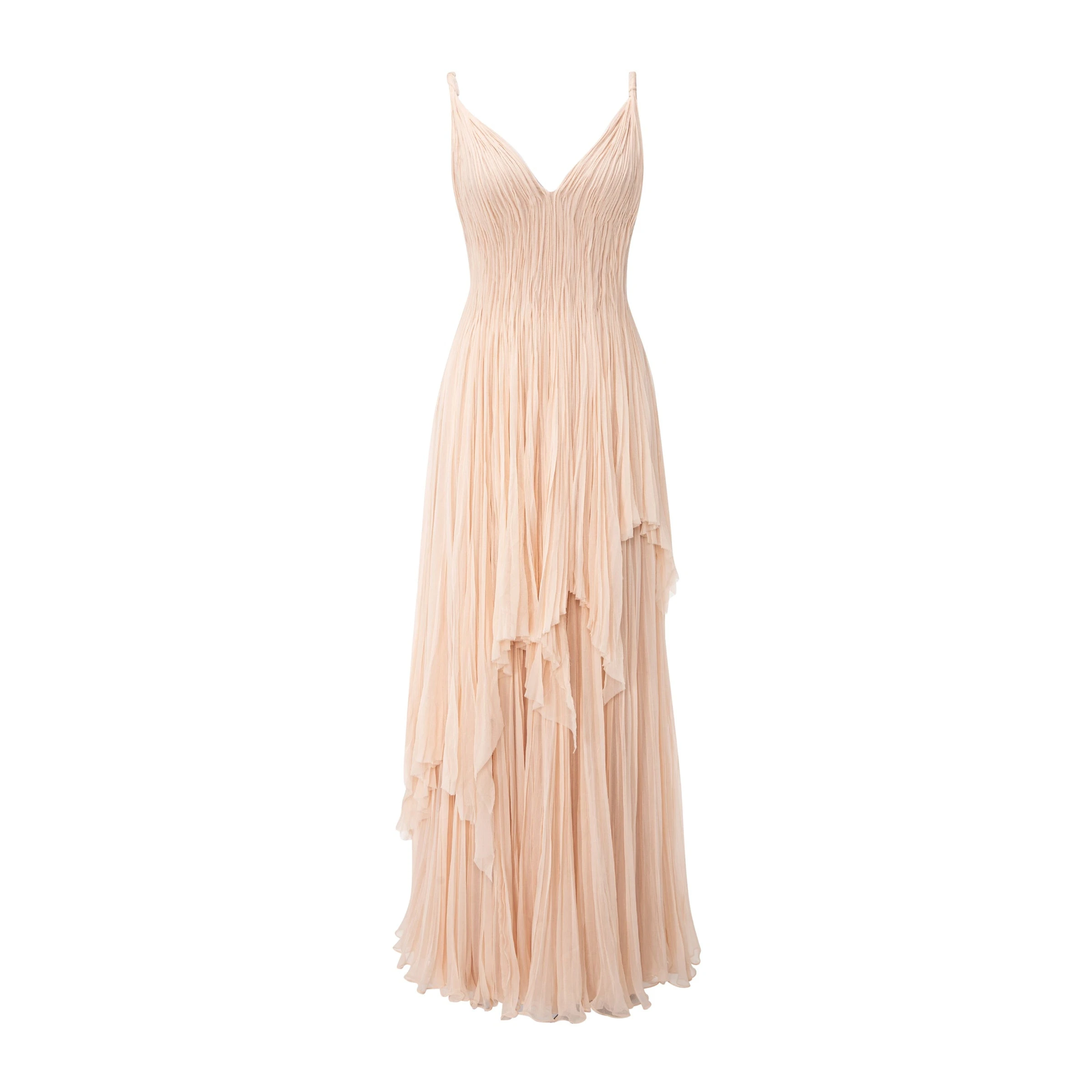 Marmar Halim A-Line Pleated Chiffon Dress With Layers Marmar Halim A-Line Pleated Chiffon Dress With Layers | Evening Gowns | Luxury Shoes