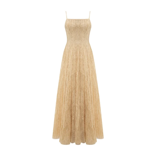 A-Line Pleated Lace Dress