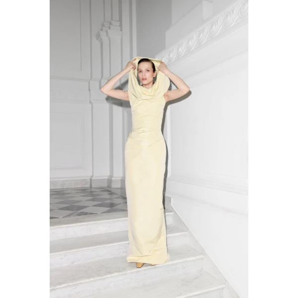 Marmar Halim Asymmetrical Draped Taffeta Dress | Evening Gowns | Luxury Shoes 