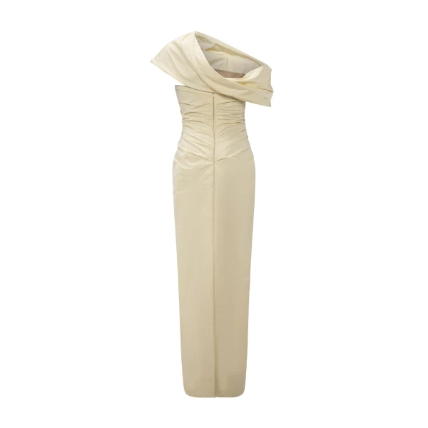 Marmar Halim Asymmetrical Draped Taffeta Dress | Evening Gowns | Luxury Shoes 