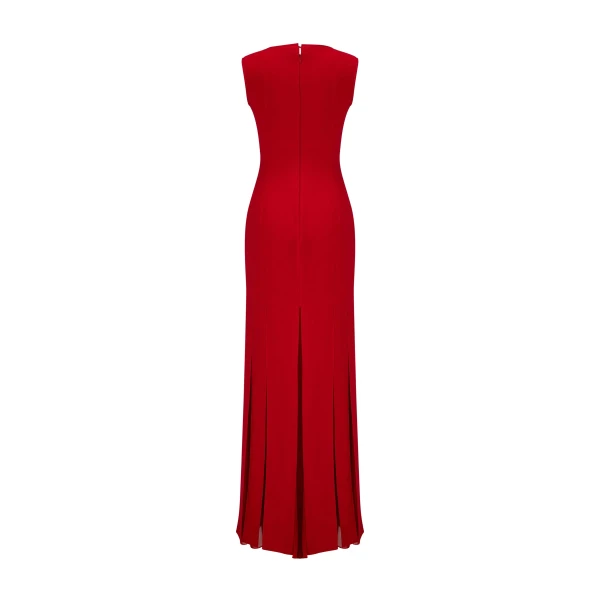 Marmar Halim Crepe Dress With Detailed Chiffon | Evening Gowns | Luxury Shoes 