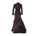 Marmar Halim High-Neck Draped Fish-Cut Taffeta Dress | Evening Gowns | Luxury Shoes 