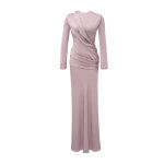 Marmar Halim High-Neck Draped Satin Dress | Evening Gowns | Luxury Shoes 