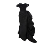 Marmar Halim Off-Shoulder Draped Taffeta Dress With Detachable Over Skirt | Evening Gowns | Luxury Shoes 