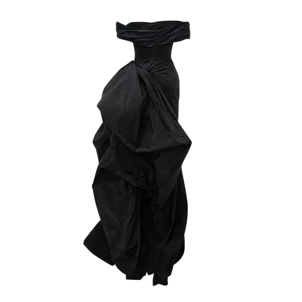 Marmar Halim Off-Shoulder Draped Taffeta Dress With Detachable Over Skirt | Evening Gowns | Luxury Shoes 