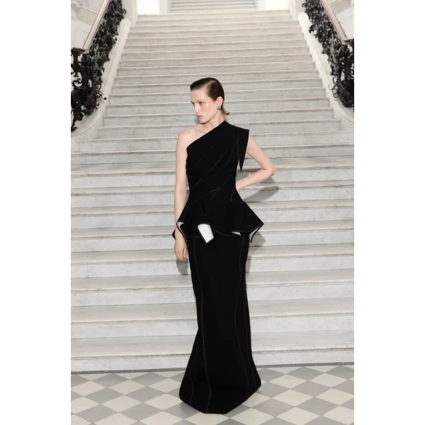 Marmar Halim One-Shoulder Crepe Dress | Evening Gowns | Luxury Shoes 