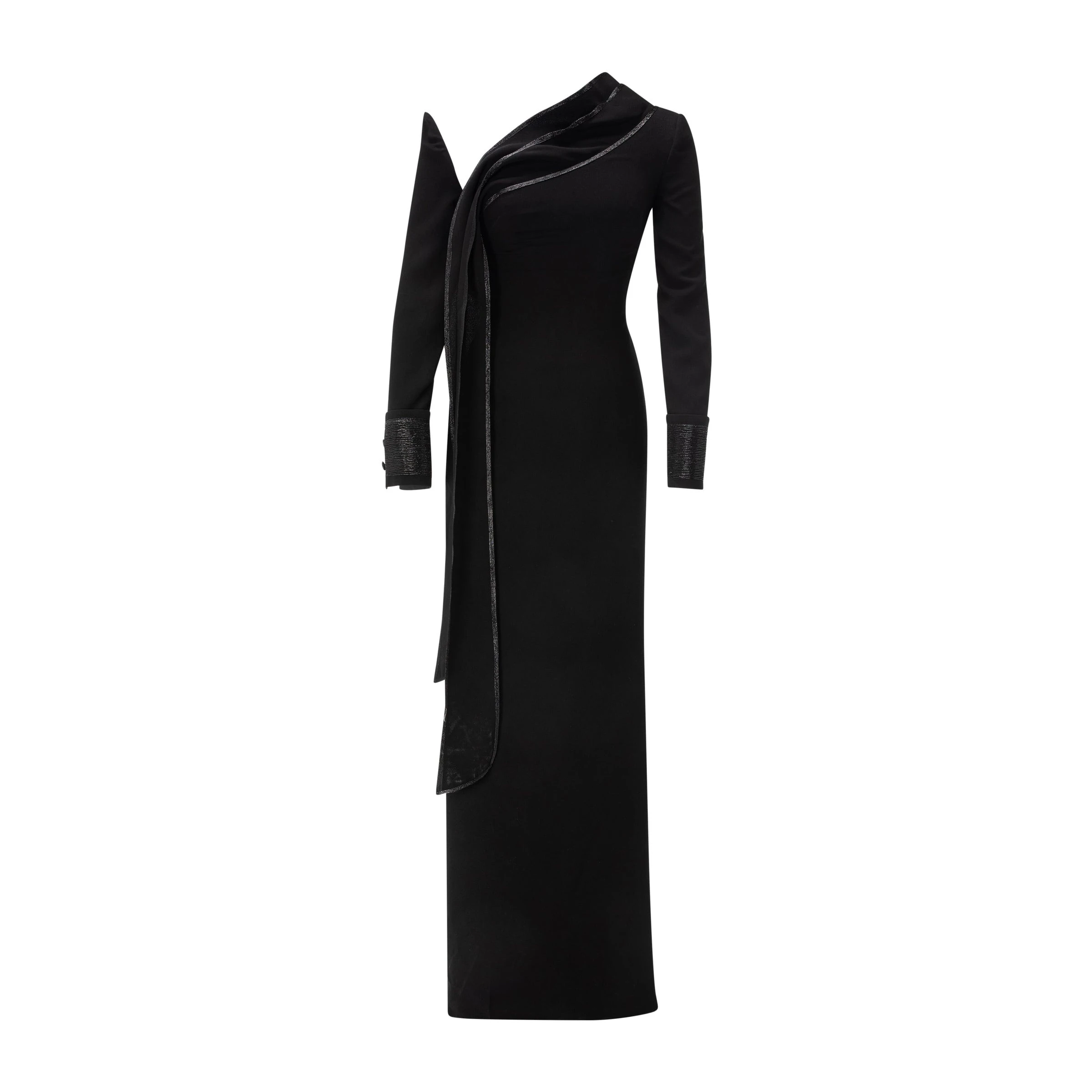 Marmar Halim Straight-Cut Crepe Dress With Embroidery Marmar Halim Straight-Cut Crepe Dress With Embroidery | Evening Gowns | Luxury Shoes