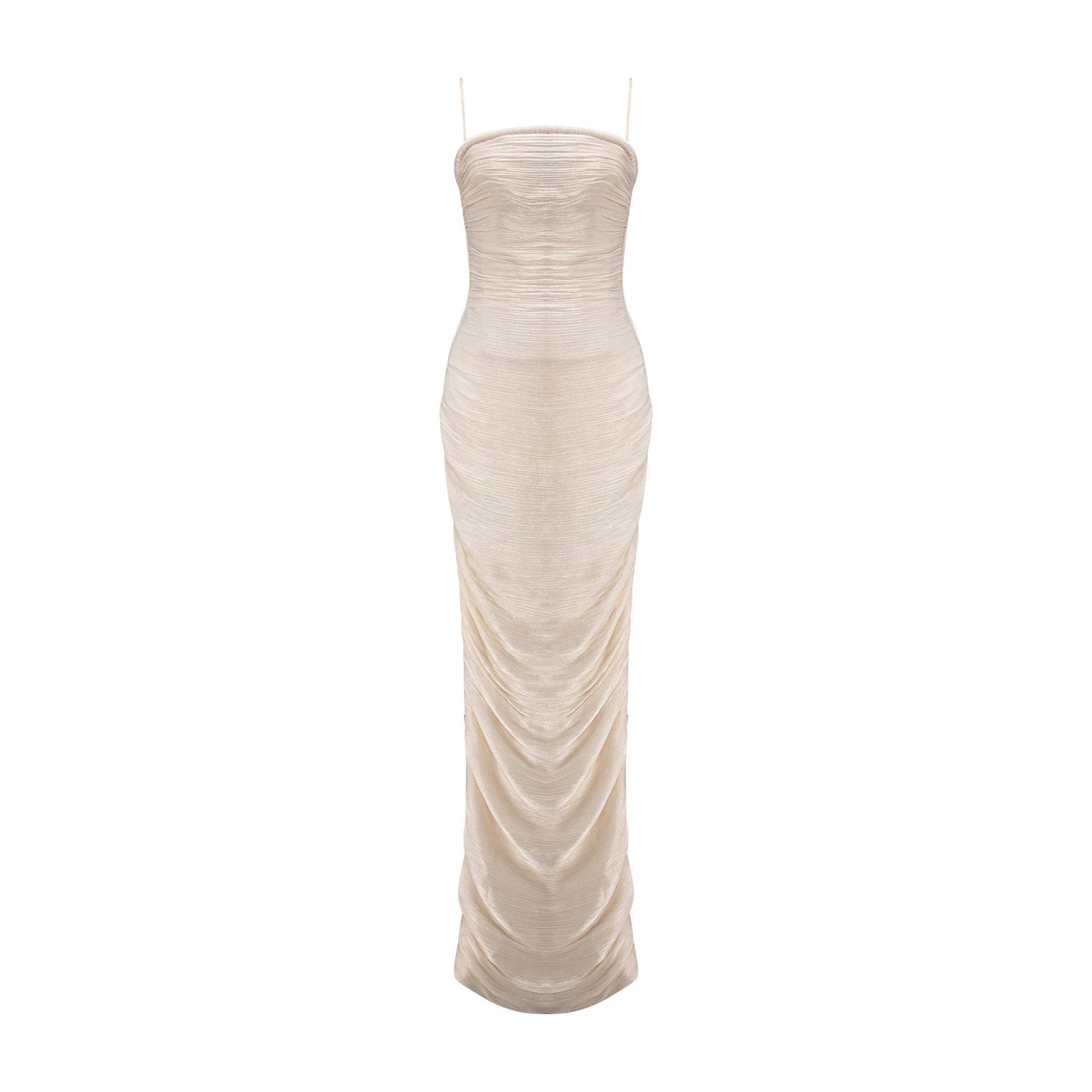 Marmar Halim Straight-Cut Pleated Silk Dress Marmar Halim Straight-Cut Pleated Silk Dress | Evening Gowns | Luxury Shoes