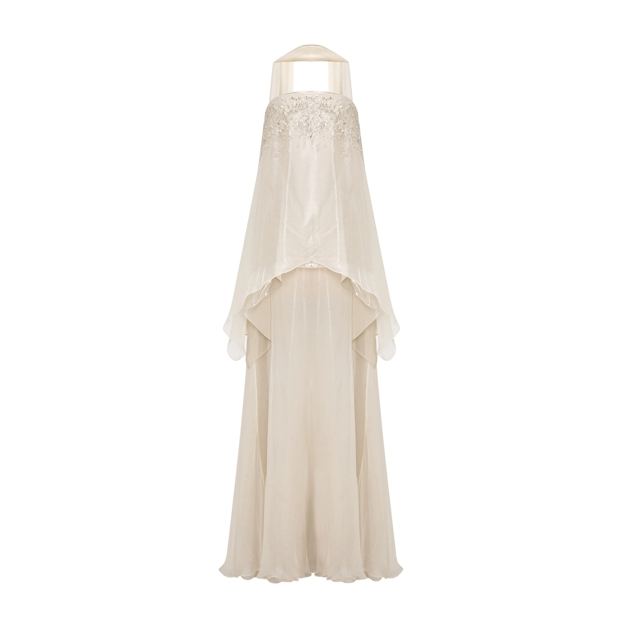 Marmar Halim Strapless Silk Chiffon Dress With Embroidery Marmar Halim Strapless Silk Chiffon Dress With Embroidery | Evening Gowns | Luxury Shoes