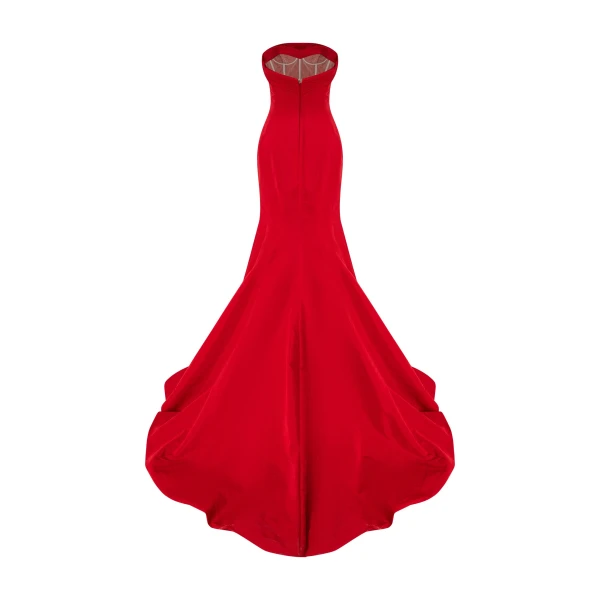 Marmar Halim Strapless Taffeta Fish-Cut Dress | Evening Gowns | Luxury Shoes 