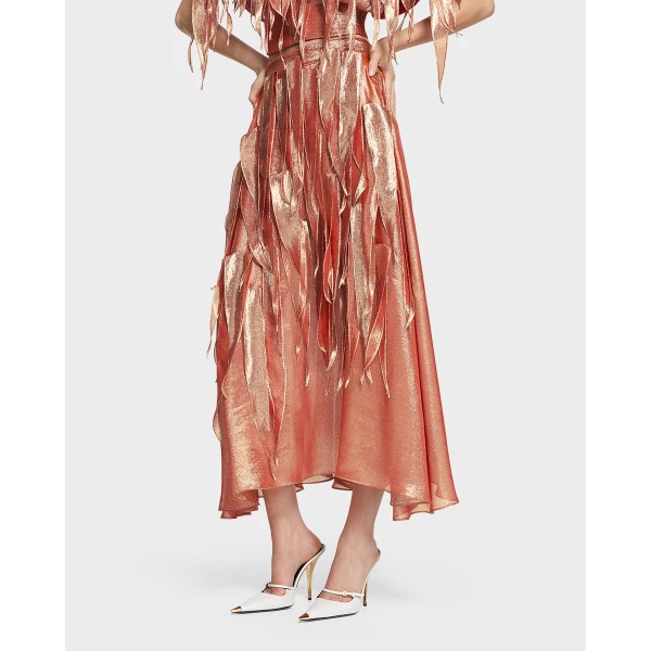 Maticevski Furnace Skirt in Orange | Maxi Skirts | Luxury Shoes 