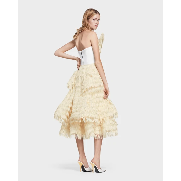 Maticevski Kismet Dress in Ivory | Midi Dresses | Luxury Shoes 
