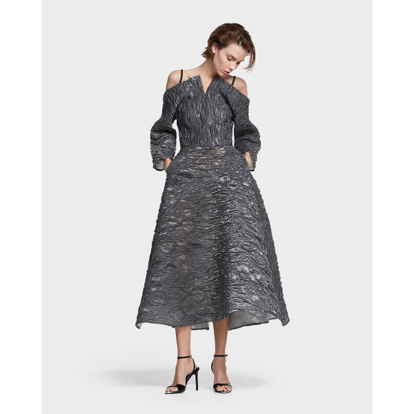 Maticevski Phantom Dress in Grey | Midi Dresses | Luxury Shoes 