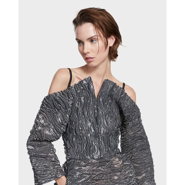 Maticevski Phantom Dress in Grey | Midi Dresses | Luxury Shoes 