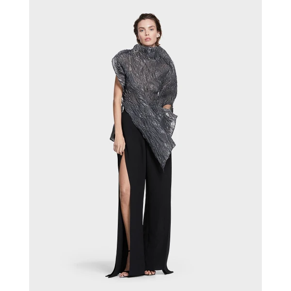 Maticevski Scintilla Top in Grey | Off The Shoulder | Luxury Shoes 