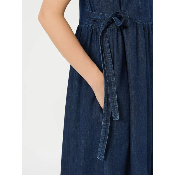 Max Mara Abano Cotton Denim Dress in Navy | Maxi Dresses | Luxury Shoes 