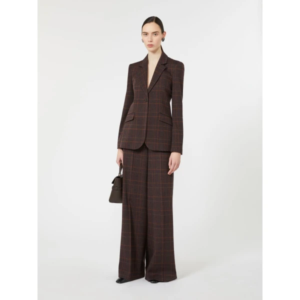 Max Mara Abate Wool and Cotton Single-Breasted Blazer in Brown Bordeaux | Blazers | Luxury Shoes 
